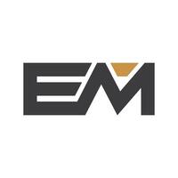 Initial letter em logo or me logo vector design template