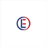 Initial letter el or le logo vector design template