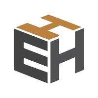 HE, EH, E AND H Abstract initial monogram letter alphabet logo design vector