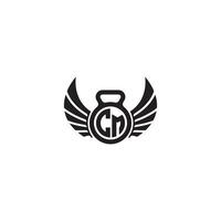 CM fitness GYM and wing initial concept with high quality logo design vector