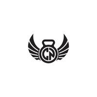 CN fitness GYM and wing initial concept with high quality logo design vector