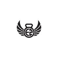 EZ fitness GYM and wing initial concept with high quality logo design vector