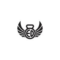 EO fitness GYM and wing initial concept with high quality logo design vector