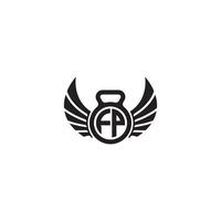 FP fitness GYM and wing initial concept with high quality logo design vector