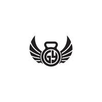 GY fitness GYM and wing initial concept with high quality logo design vector