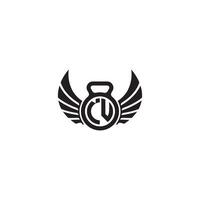 IU fitness GYM and wing initial concept with high quality logo design vector