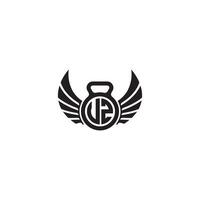 TZ fitness GYM and wing initial concept with high quality logo design vector