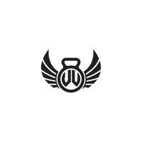 VU fitness GYM and wing initial concept with high quality logo design vector