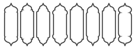 Set of Arabic arches, windows for design. Frames in Muslim style for templates, covers, web design. Vector. vector