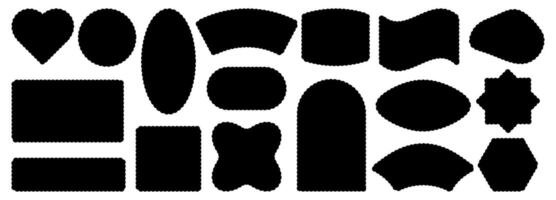 Vieira geométrico formas marco para diseño modelo. futurista cifras círculo, cuadrado, corazones, rectángulo, bandera, oval, arco. moderno vector contornos de Vieira borde.