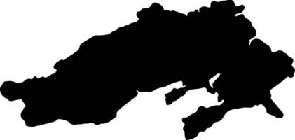 Arunachal Pradesh India silhouette map vector
