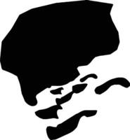 Central Andros The Bahamas silhouette map vector