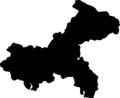 Chongqing China silhouette map vector