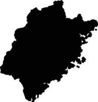 Fujian China silhouette map vector