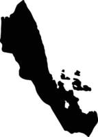 Debub Eritrea silhouette map vector