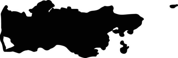 Midtjylland Denmark silhouette map vector