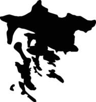 Primorsko-Goranska Croatia silhouette map vector