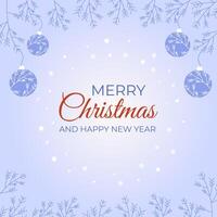 Christmas,New Year greeting card with balls vector