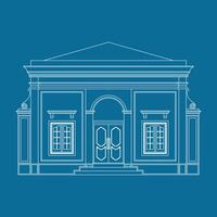 Old Building Facade Architecture Palace, classic. Outline. vector eps 10