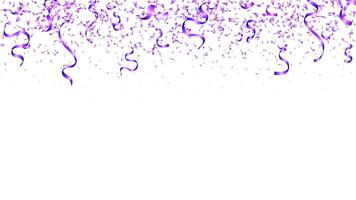 Purple confetti falling celebration, event, birthday, valentine party background vector