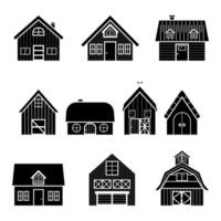 Icon set barn, farm and country house line art inspiration logo design vector illustration