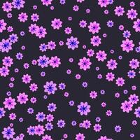 Abstract purple floral pattern painted on dark purple repeating. wrapping and all prints vector