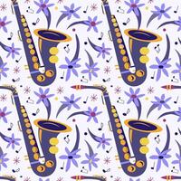 Pattern with Saxophone vector