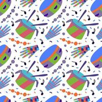 Pattern with music carnaval elements vector