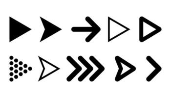 flecha icono colocar. colección de diferente flecha señales. negro vector flecha.