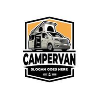 Campervan Logo Vector Template Set. Ready Made Logo. Best for Motorhome Caravan RV Related Industry