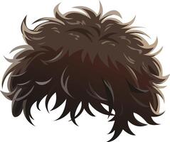 Male hair isolated on white background anime styles vector illustration