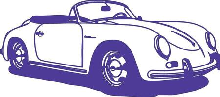 Purple vintage car illustration vector