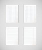 Paper sheets collection of A4 format. Isolated on background. vector