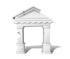 3d realista vector icono ilustración. roto antiguo blanco Roca griego arco.