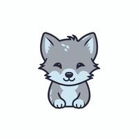 AI generated wolves icon lineart vector illustration