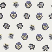 Simple spring flower violet vector seamless pattern.