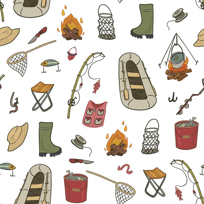 Fishing Seamless Vector Art, Icons, and Graphics for Free Download