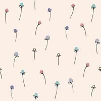 Spring flowers vector seamless pattern.