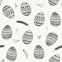 Easter eggs vector seamless pattern.