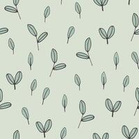 Spring leaves vector line seamless pattern.