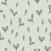 Spring leaves vector line seamless pattern.