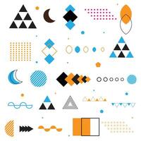 Modern Vector Geometric Shapes on A White Background Memphis Geometric Shapes