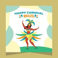 Brazilian Carnival Party Social Media Post Illustration vector