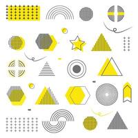 Modern Vector Geometric Shapes on A White Background Memphis Geometric Shapes