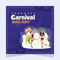 Brazilian Carnival Party Social Media Post Illustration Design Template vector