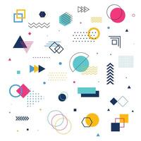 Modern Vector Geometric Shapes on A White Background Memphis Geometric Shapes