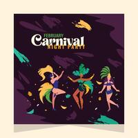 Brazilian Carnival Night Party Social Media Post Illustration vector