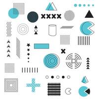 Modern Vector Geometric Shapes on A White Background Memphis Geometric Shapes