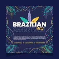 Brazilian Carnival Social Media Post Illustration vector