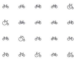 Collection of modern bike outline icons. Set of modern illustrations for mobile apps, web sites, flyers, banners etc isolated on white background. Premium quality signs. vector